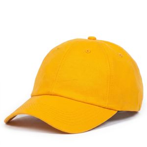Gorra de Béisbol Amarilla de 6 Paneles, Unisex, Ajustable, de Color Sólido, de Sarga de Algodón, Informal, para Adultos - Product Image 1