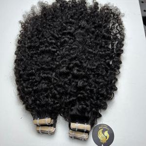 Wholesale Price Top Grade High Quality 100% Raw Natural Human Hair Burmese Curly Invisible Tape Ins Hair Extensions from Vietnam - Product Image 3