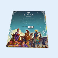 Bible pour enfants personnalisée à couverture rigide, impression offset, estampage à chaud, revêtement UV, couverture dorée, papier d'art, taille personnalisée pour