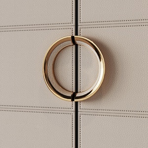 Yeni tasarım lüks Zamak mobilya dolap kapağı kolu çinko alaşım deri dolap çekme - Product Image 1