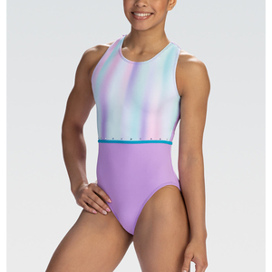 Leotard Gymnastics Girl Sparkle Foil Print <b>Bodysuit</b> Toddler Sleeveless Active Training Wear Youth Competition Outfit - Product Image 1