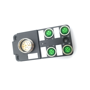 Caja de Distribución Pasiva bibo SVLEC M12 IP67 de 4 Puertos con Conector M23 Preconectado para Sensores y Actuadores - Product Image 1