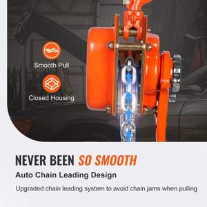 รอกโซ่แบบแมนนวล Vevor 3 ตัน 10 ฟุต โครงสร้างเหล็กกล้าคาร์บอนชุบสังกะสี สำหรับงานวิศวกรรม - Product Image 6