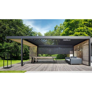 Weatherproof Aluminum Pergola with LED <b>Lights</b>, 120 km/h Wind Resistant for Poolside & Outdoor Use - Product Image 6