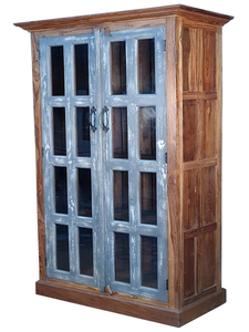 Vitrina de Madera Maciza de Diseño con Paneles de Vidrio de Acabado Premium y Espacio de Almacenamiento Multifuncional - Product Image 6