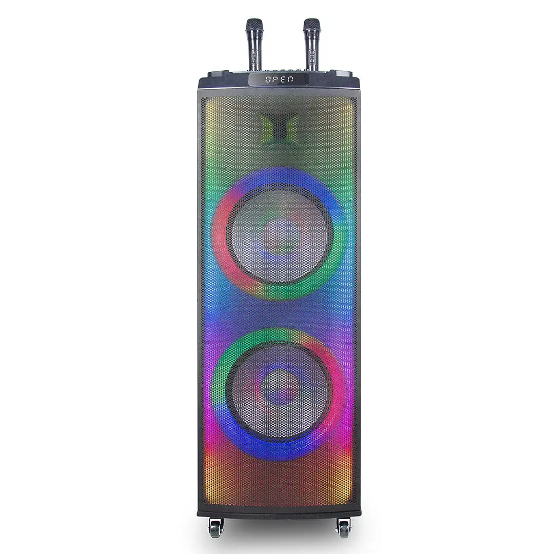 Grosir 12 inci peralatan musik nirkabel Speaker besar speaker luar ruangan dj pesta karaoke Speaker gigi biru dengan mikrofon