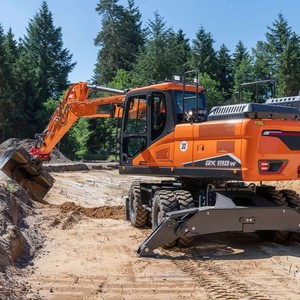 Earthmoving <b>Machinery</b> Doosan DX190W Wheeled <b>Excavator</b> for Sale in Africa - Product Image 3