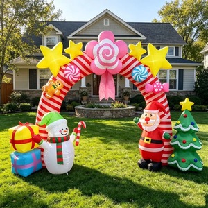 Outdoor Christmas JOY Sign <strong>Inflatable</strong> with Green Monster Wreath and LED Lights for Yard Decoration - Product Image 3