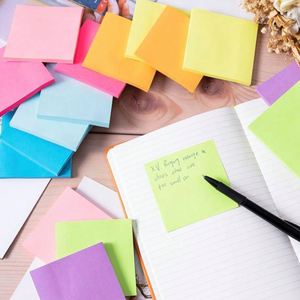 Blocs-notes autocollants néon multicolores carrés amovibles en gros, personnalisables pour la rentrée scolaire et le bureau - Product Image 4