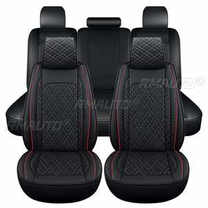 Juego Completo de 5 Fundas de Asiento para Automóvil, Fundas de Asiento de Cuero PU Impermeables para Ford F150 Crew Cab 2009-2021 - Product Image 1
