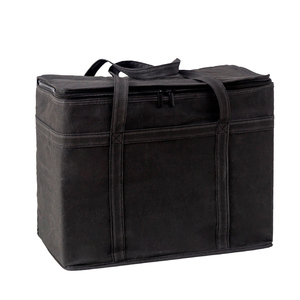 Lightweight outdoor plain color no woven aluminum <span class=keywords><strong>film</strong></span> large handle big insulated picnic tote food cooler bag - Product Image 6