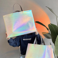 Sac fourre-tout antistatique non tissé imprimé sérigraphié style influenceur avec logo personnalisé pour magasins de vêtements et chaussettes, fermeture à bouton, Zhejiang