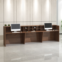 Petit bureau de réception en bois moderne personnalisé comptoir brun bureau de réception grand bureau de réception en bois pour boutique