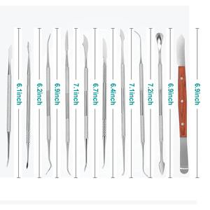 10 buah Set alat menyiapkan dokter gigi, instrumen perawatan gigi cermin gigi Stainless Steel penjepit Hoe Scaler Lab - Product Image 3