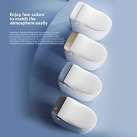 Toilette intelligente en céramique légère pour le commerce extérieur, entièrement automatique, design tout-en-un, siège ergonomique grand format, télécommande, sans eau
