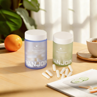 Bouteille en verre transparente de 150 ml pour capsules de compléments alimentaires, design givré avec pulvérisation de couleur, bouchon à vis sécurité enfant, personnalisation disponible