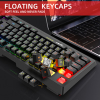 Clavier de jeu sans fil 87 touches rechargeable 2.4G USB rétroéclairé RGB pour ordinateur portable, ordinateur de bureau, maison, bureau, joueur