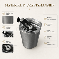 Couvercle de tasse à café cylindrique en acier inoxydable 304 de qualité supérieure, design coupe-vent extérieur, moderne, pour espresso et thé, durable, réutilisable, pour la maison et le café