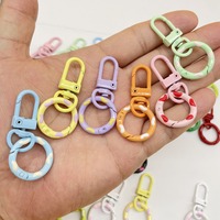 Porte-clés en métal 2 en 1 avec anneau en forme de O Cute Candy Color Lobster Clasp Key Hook for Buckle for Bag Jewelry Making Accessories