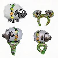 Nuevos Globos de Aluminio de la Serie Little Lamb Sheep para Decoración de Fiestas de Cumpleaños Infantiles
