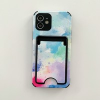 Nouvelle Arrivée Étui de Téléphone Portable en Cuir Coloré avec Fente pour Cartes d'Identité et de Crédit, Accessoires Coque Arrière pour iPhone 12 13 14 15 16 17 18 Pro Max