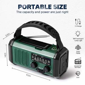 XSY-330 xách tay năng lượng mặt trời Hand Crank Máy phát điện đài phát thanh khẩn cấp với noaa thời tiết cảnh báo & tay Dynamo đài phát thanh đèn pin - Product Image 3