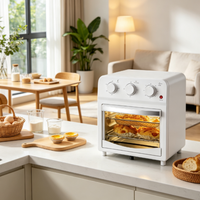Four à Friture à Air Chaud Mécanique 12L avec Triple Commande par Bouton, Grille de Cuisson Multi-niveaux, Fenêtre en Verre Transparent, Appareil de Cuisine Domestique