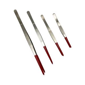 Pinzas rectas de 16CM-30CM, pinzas de soldadura de aislamiento de joyería de acero inoxidable con puntas de goma para limpiador a vapor - Product Image 1