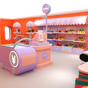 Parco Giochi Commerciale al Coperto in Plastica per Bambini, Casetta per Giochi di Ruolo con Mobili e Giocattoli Interattivi - Product Image 1