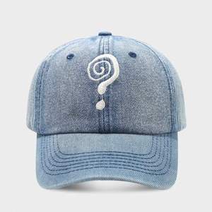 Gorra de Béisbol de Mezclilla con Diseño de Signo de Interrogación, Estilo Urbano para Hombres y Mujeres, Gorras de Béisbol Curvas para Exteriores - Product Image 1