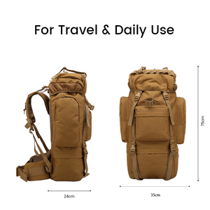 Tactical <b>Backpack</b> High Density Camouflage 900D Oxford Waterproof 65L Unisex <b>Trekking</b> Gear With Zipper Closure - Product Image 2