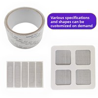 Patchs de réparation pour moustiquaire, adhésifs acryliques double face haute adhérence, imperméables, anti-moustiques, autocollants avec trous de drainage, couleur argent