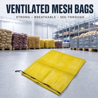 Sac en filet PP avec cordon de serrage pour oignons et pommes de terre, sac à légumes ventilé, couleur personnalisée, vente en gros