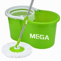 Meilleure vente 360 vadrouille en microfibre magique et seau à double entraînement avec poteau télescopique en acier et forme de tête ronde
