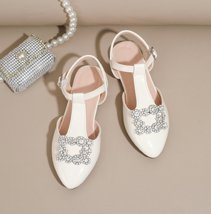 Wholesale New Kids' <b>Shoes</b> Girls' Crystal Embellished <b>Open</b>-<b>Back</b> Sandals for Girls Age 4-12 - Product Image 1