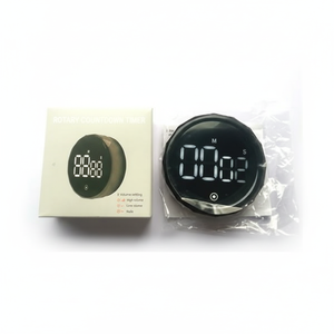 Temporizador Digital de Cocina, Redondo, con Pantalla LED Táctil, Magnético, 60 Minutos, Cuenta Regresiva, Recordatorio de Tiempo, Reloj de Escritorio de Plástico - Product Image 1