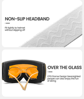 Échantillon personnalisé lunettes de neige pour jeunes OTG sur les lunettes protection UV 400 double couche lentille anti-buée lunettes de ski snowboard