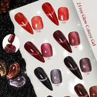 ICE NOVA HEMA TPO Free Glow Cateye Gel Polish Meteor Cat Eye Gel Polish Colorful Shiny Glitter Nail Art DIY Private Label Design