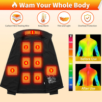 Veste chauffante en polaire avec recharge USB pour l'hiver, pour hommes et femmes, avec col montant et fermeture éclair