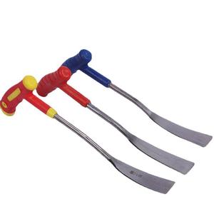 Autre houe de jardin à lame métallique finition acier inoxydable, manche en plastique rouge, jaune, vert, pour creuser l'herbe et les légumes, outil de jardinage - Product Image 2