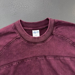 Camiseta de Algodón Cuello Redondo para Hombre de Ajuste Holgado Estilo Urbano con Logo Impreso Personalizado, Lavado Ácido, Desgastada, Empalme Delantero y Trasero, Decolorado por el Sol y de 285g - Product Image 2