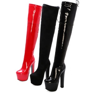 Winter Warm Over Knee High Boots Chunky High <b>Heel</b> Side Zipper High Platform <b>Round</b> <b>Toe</b> Women Long Boots Fashion Women Shoes - Product Image 6