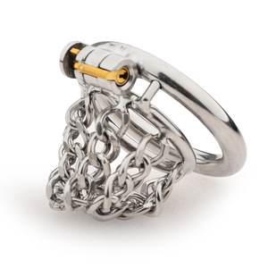 Juguetes sexuales masculinos de acero inoxidable, jaula para pene de cadena corta con bloqueos de pene de Metal hueco, Control de lujuria, dispositivos de castidad masculina - Product Image 3