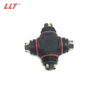LLT 2 3 4 Pin L20 4way Splitter Cross Led Assembly Distribution Connecteur de câble d'alimentation étanche IP68