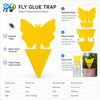 Ecologisch verantwoorde, dubbelzijdige, gele kleefvliegenvanger van papier voor fruitvliegen, motten en insecten - 480 uur gebruik