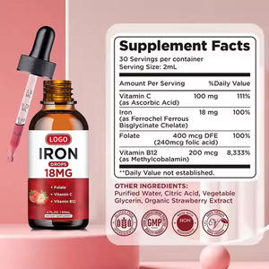 OEM/ODM Gotas de hierro Suplemento mineral Suplemento dietético Cada botella de 60ml es rica en vitamina B12 Hierro y ácido fólico - Product Image 4