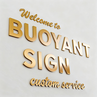 BUOYANT personnalisé publicité signalisation petit laiton Alphabet lettre métal or extérieur intérieur mur Logo signe 3d lettres