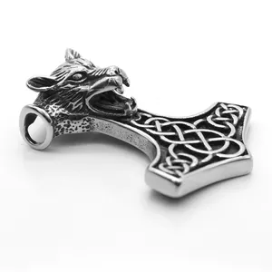 Ready to Ship Stainless Steel Viking Thor hammer Pewter pendant