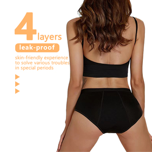 Bragas menstruales suaves a prueba de fugas Bragas menstruales extraabsorbentes lavables de tiro medio de mujer - Product Image 2