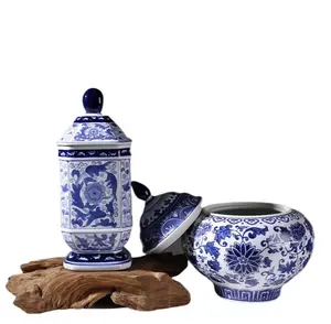 Handmade Ceramics Flower Vase Blue and White Vase Set Storage Jar all from Jingdezhen for Ideal Gift